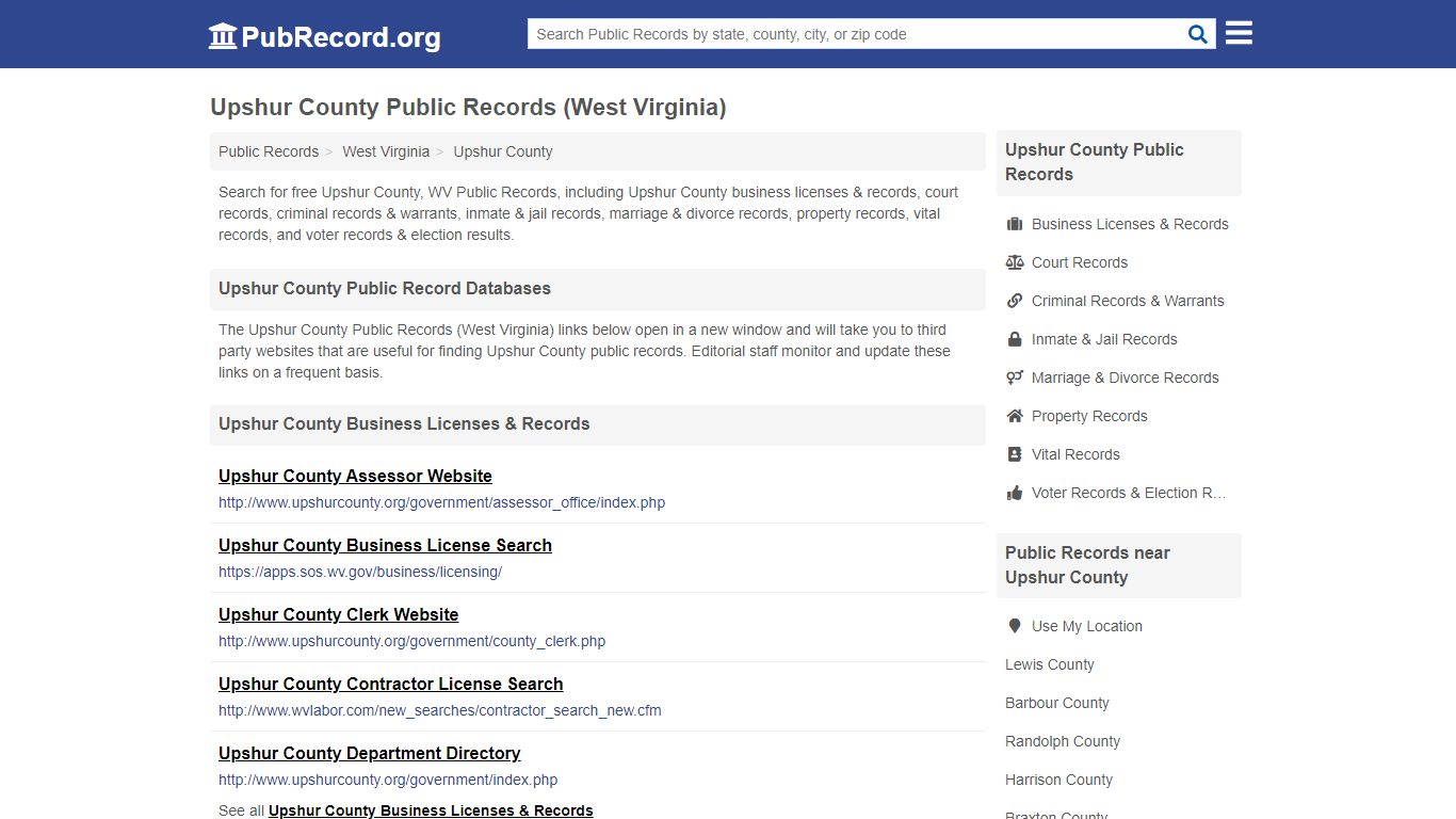 Free Upshur County Public Records (West Virginia Public Records)