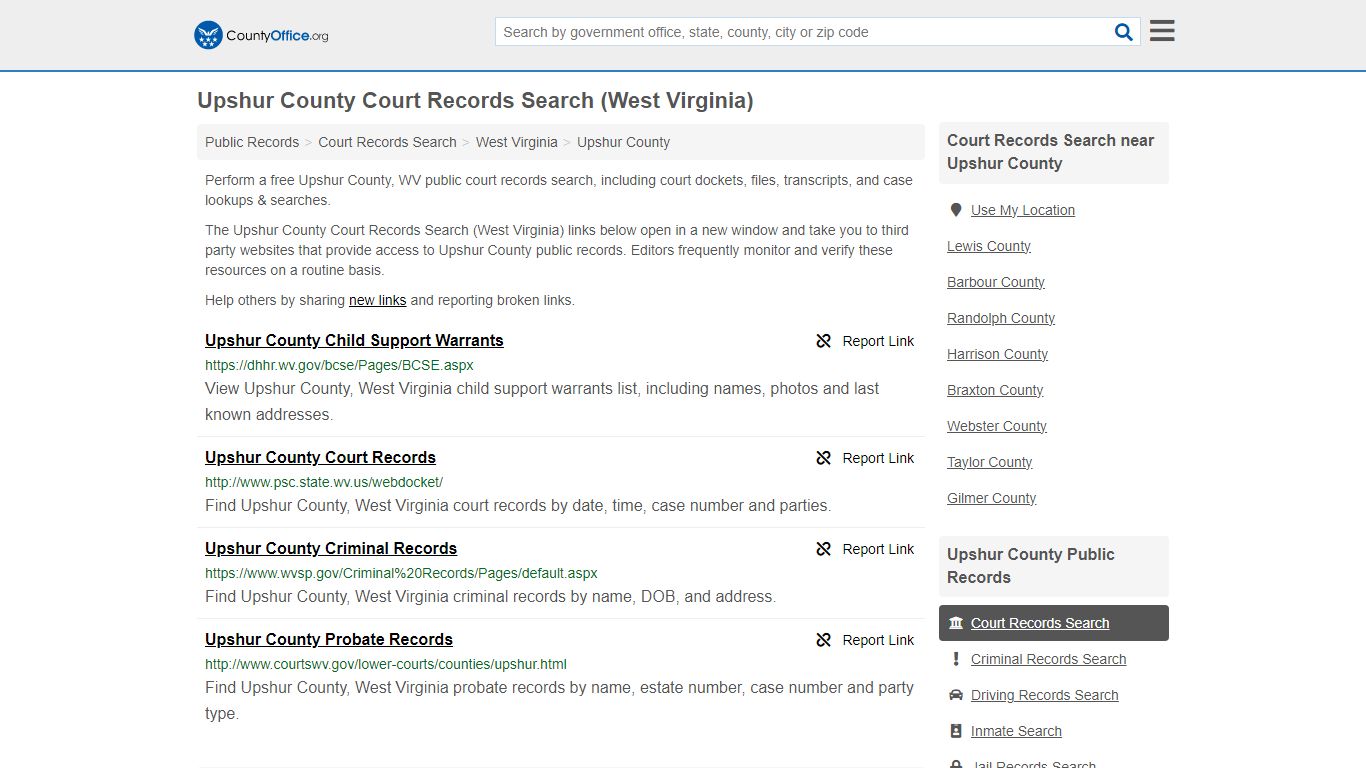 Upshur County Court Records Search (West Virginia) - County Office